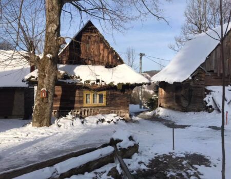 Osada Jánošíkovci osada v zime
