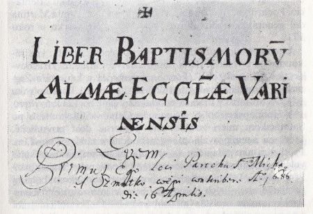 Varínska matrika - dátum krstu