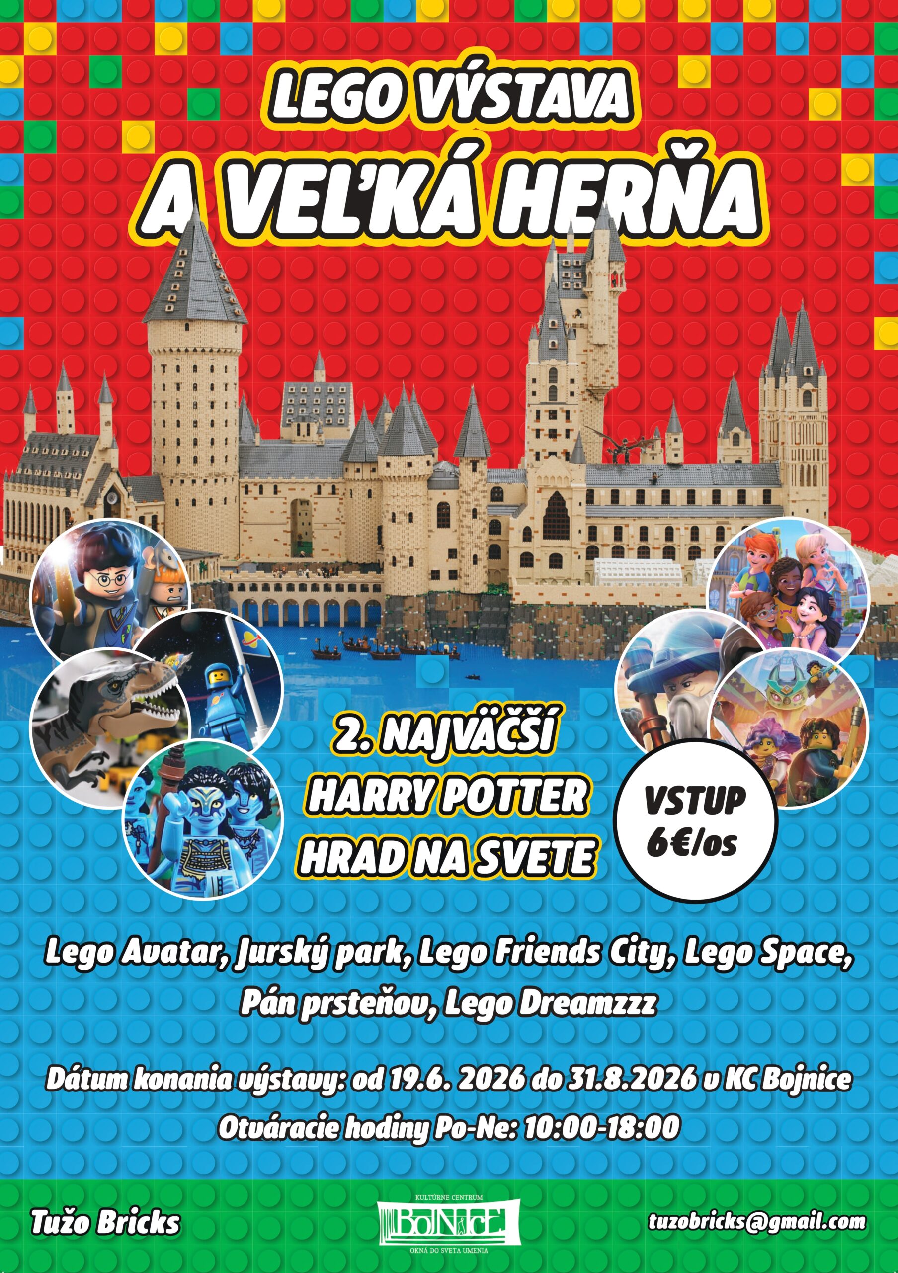 LEGO výstava v Bojniciach prinesie veľkú herňu, Harry Potter hrad, známe LEGO svety a tvorivú zábavu pre rodiny.