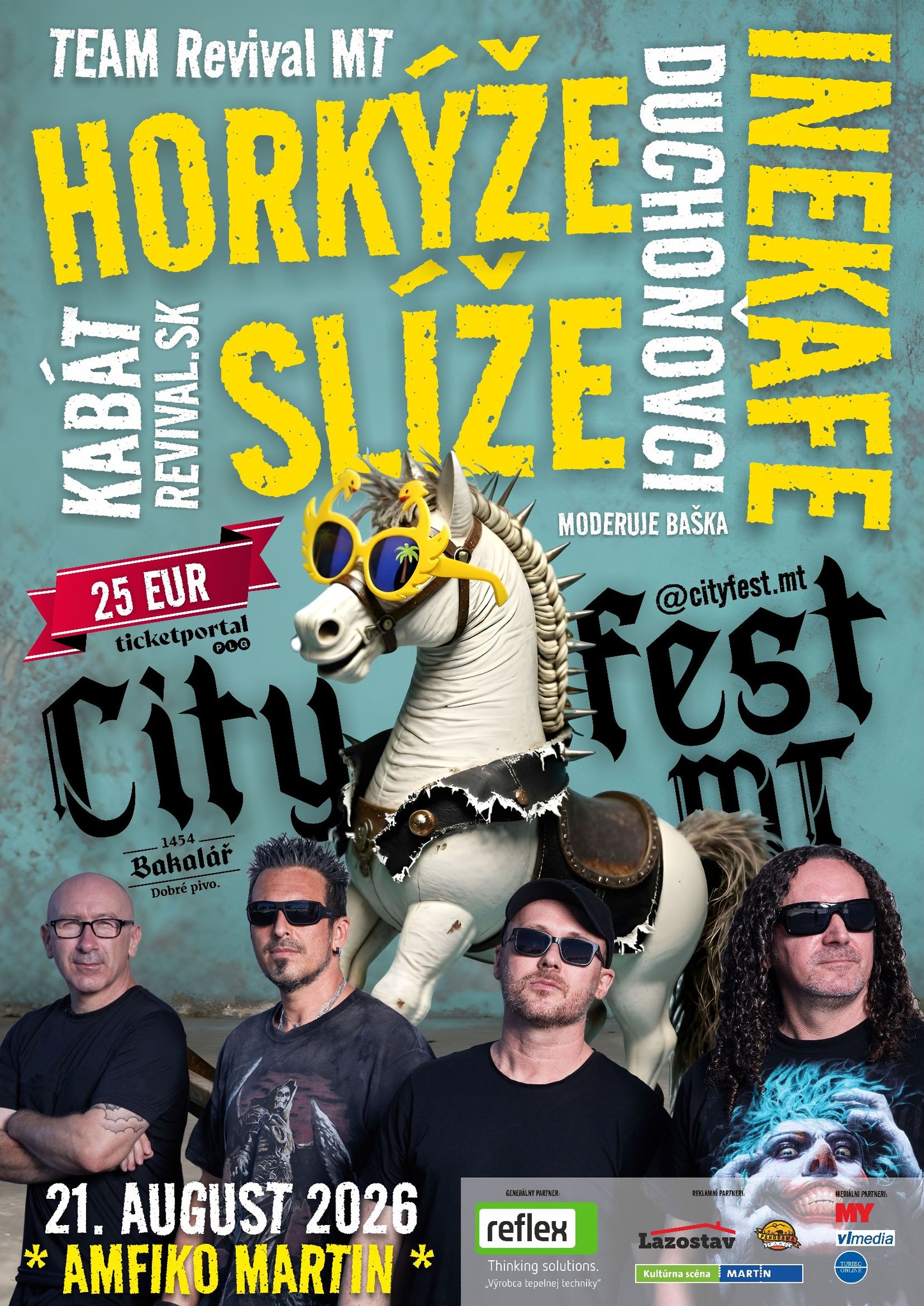 City Fest MT 2026 v Amfiku Martin prinesie koncerty kapiel Horkýže Slíže, Inekafe, Duchoňovci, Kabát Revival.sk a Team Revival Martin.
