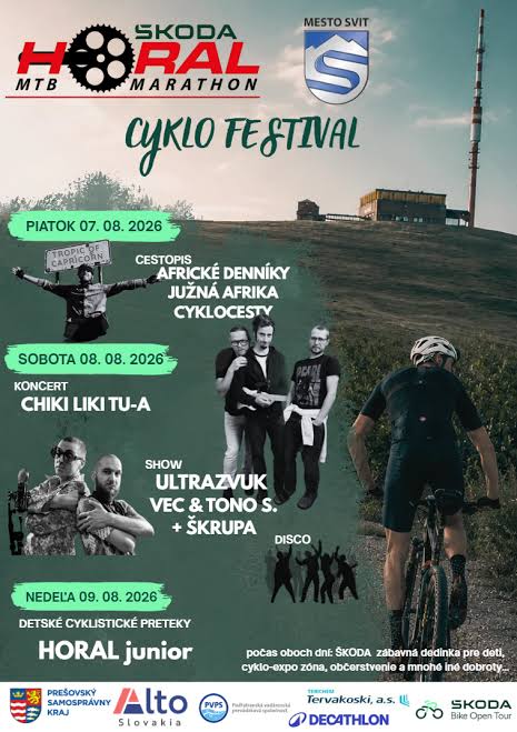 Škoda Horal MTB Marathon 2026 vo Svite prinesie cyklo festival, Horal Junior, koncerty, cestopis, detskú zónu a cyklo-expo.