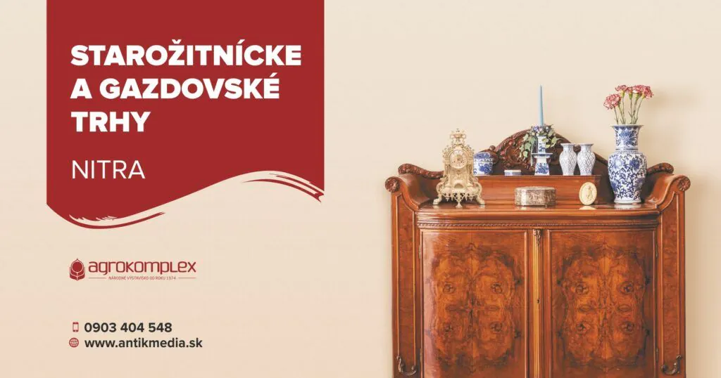 Starožitnícke a gazdovské trhy Nitra 2026 v Agrokomplexe ponúkajú starožitnosti, zberateľské predmety, gazdovský sortiment a trhovú atmosféru.