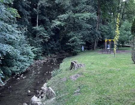 Park Trenčianske Teplice v lete