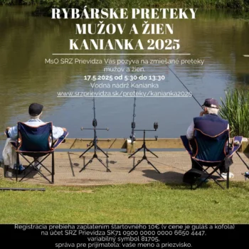 Rybárske preteky mužov a žien Kanianka 2025