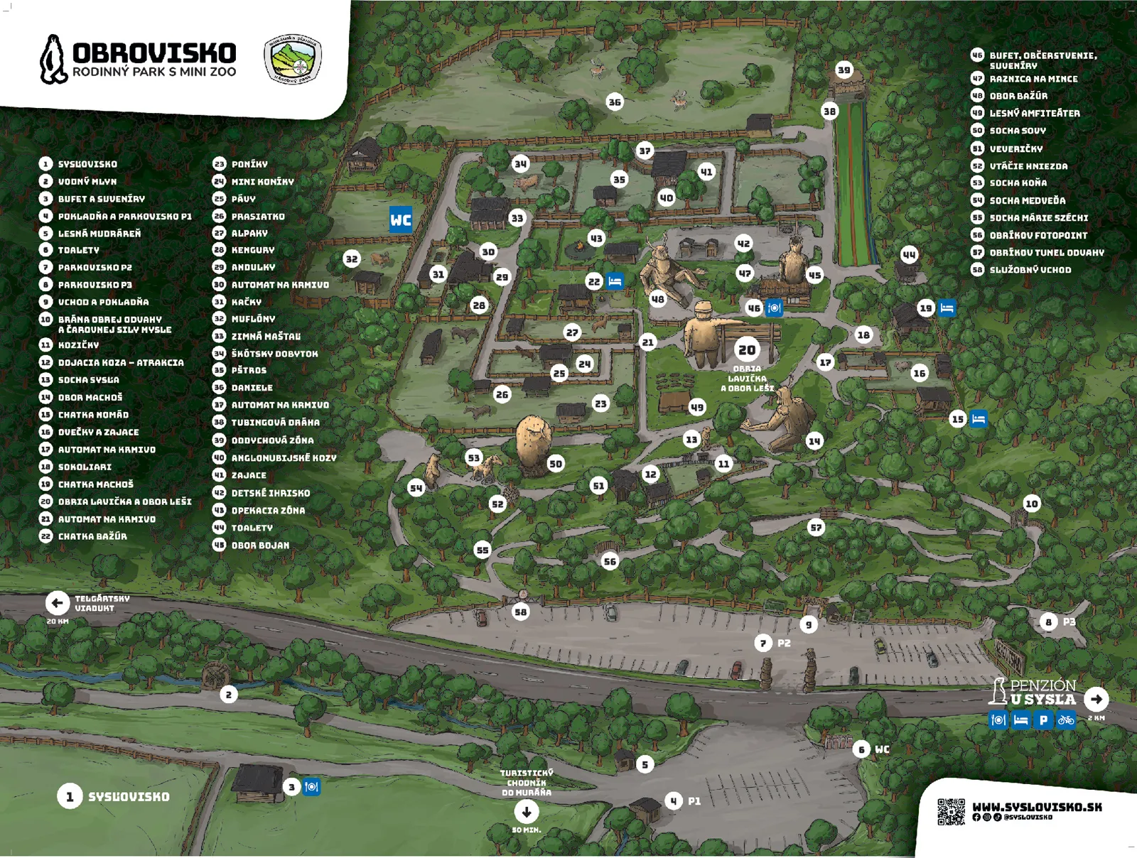 Rodinný park Obrovisko - mapa