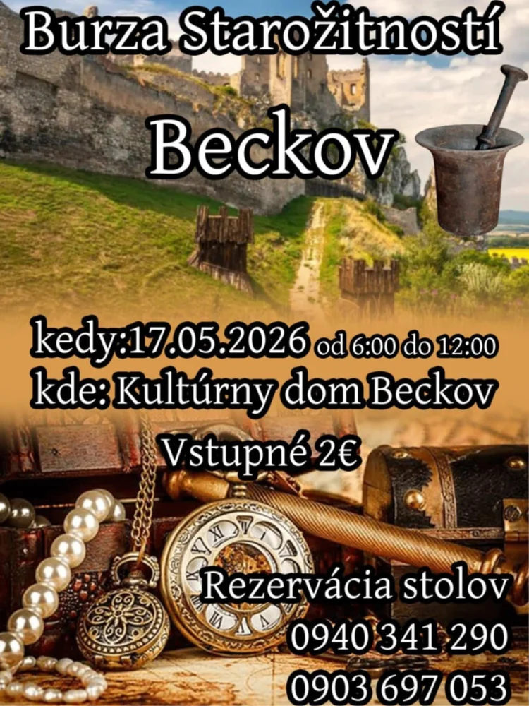 Burza starožitností Beckov 17.5.2026