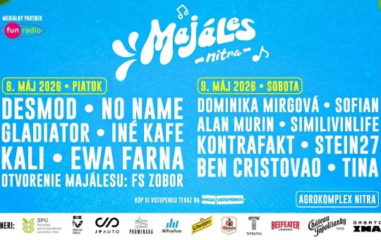 Majáles Nitra 2026 s termínom 8. a 9. mája a zoznamom vystupujúcich interpretov.