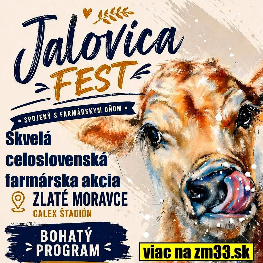Jalovica Fest 2026 pozýva návštevníkov do Zlatých Moraviec na celoslovenskú farmársku akciu s výstavou jalovíc, zvieratami a bohatým programom.