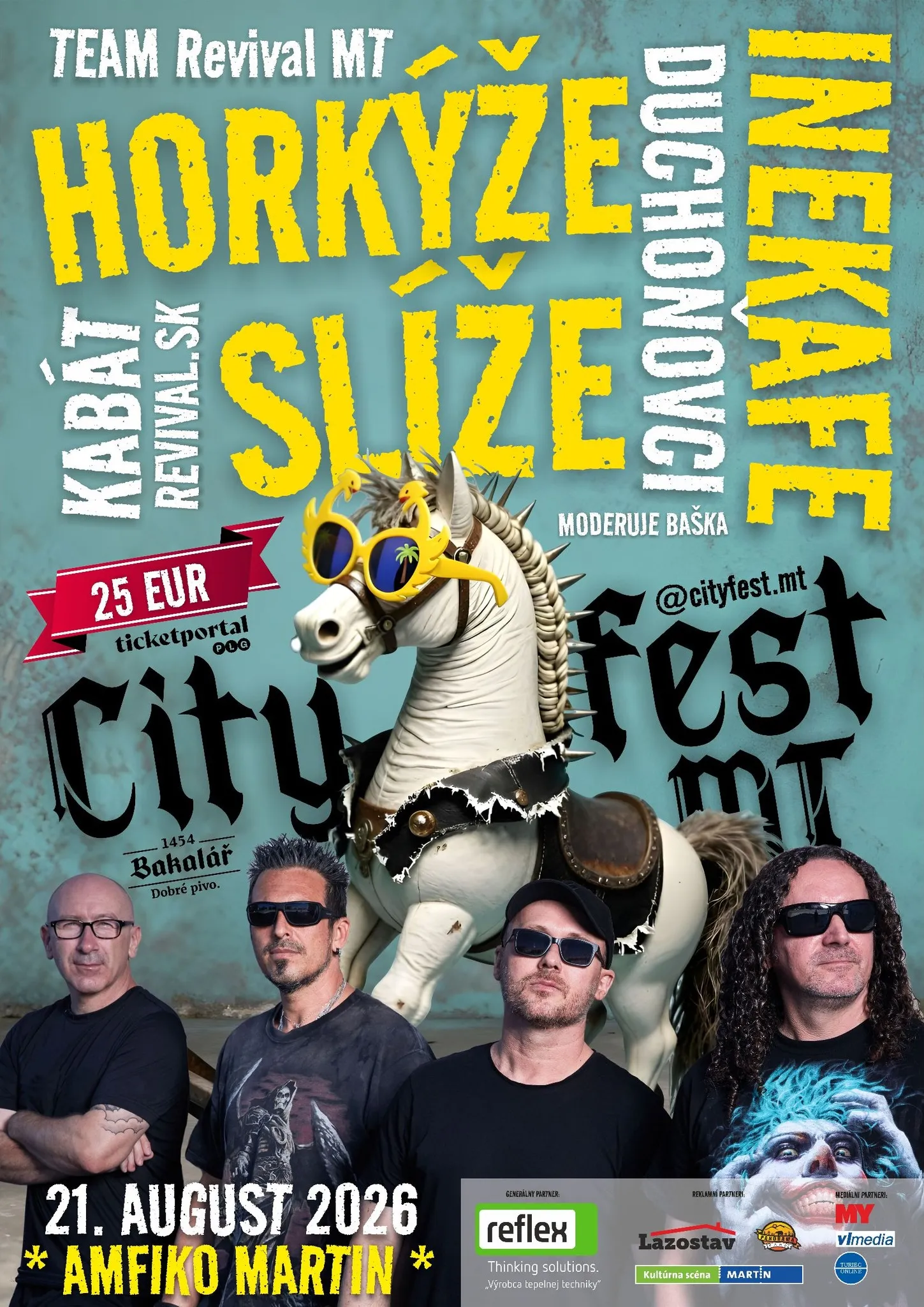 City Fest MT 2026 v Amfiku Martin prinesie koncerty kapiel Horkýže Slíže, Inekafe, Duchoňovci, Kabát Revival.sk a Team Revival Martin.