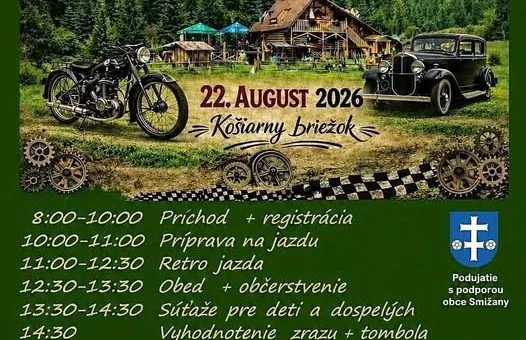 Smižiansky veterán zraz 2026 prinesie výstavu historických vozidiel, retro jazdu, súťaže, tombolu a rodinný program.