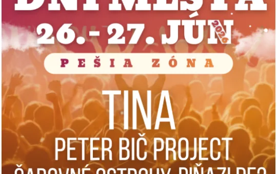 Dni mesta Svidník 2026 prinesú koncerty Tiny, Peter Bič Project, Sama Tomečka, Čarovných ostrohov a mestskú zábavu.