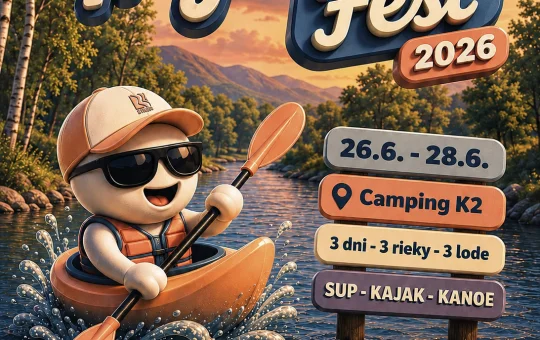 Trojriečie Fest 2026 v Campingu K2 prinesie splavy Hronu, Dunaja a Ipľa, kajaky, paddleboardy, kanoe a vodácke workshopy.