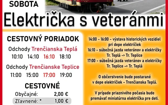 Električka s veteránmi 2026 prinesie jazdy Trenčianskou električkou, výstavu historických vozidiel a program v Trenčianskej Teplej.