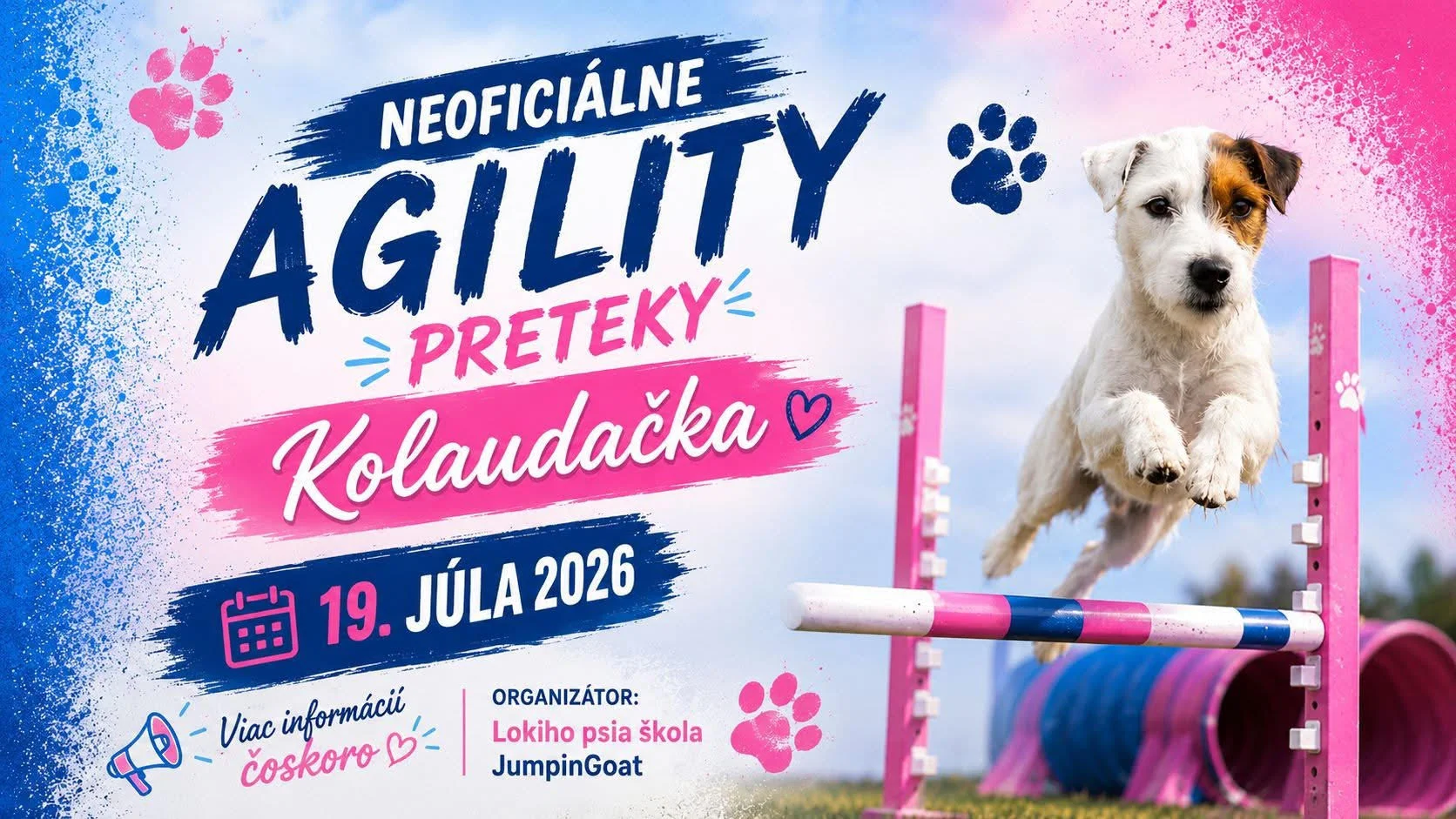 Agility preteky Kolaudačka 2026 v Pstruši prinesú neoficiálne preteky pre šteniatka, veteránov, začiatočníkov a pretekárov.