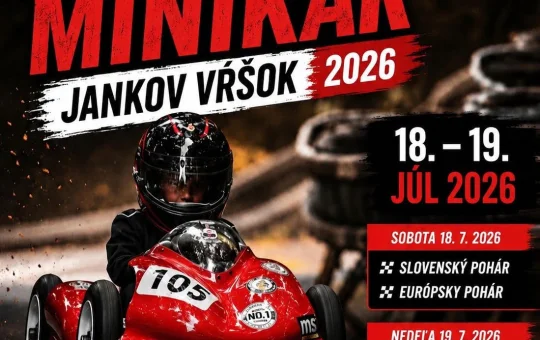 Preteky minikár Jankov vŕšok 2026 prinesú Slovenský pohár, Európsky pohár, Majstrovstvá Slovenska a adrenalínové jazdy.
