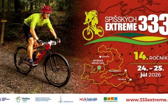 Spišských 333 EXTREME 2026 prinesie extrémne MTB preteky v Spišskej Novej Vsi na tratiach 333, 222, 111 a 66 km.