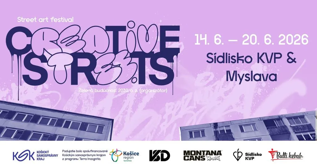 Creative Streets 2026 na Sídlisku KVP a v Myslave prinesie muraly, street art a premenu verejného priestoru v Košiciach.