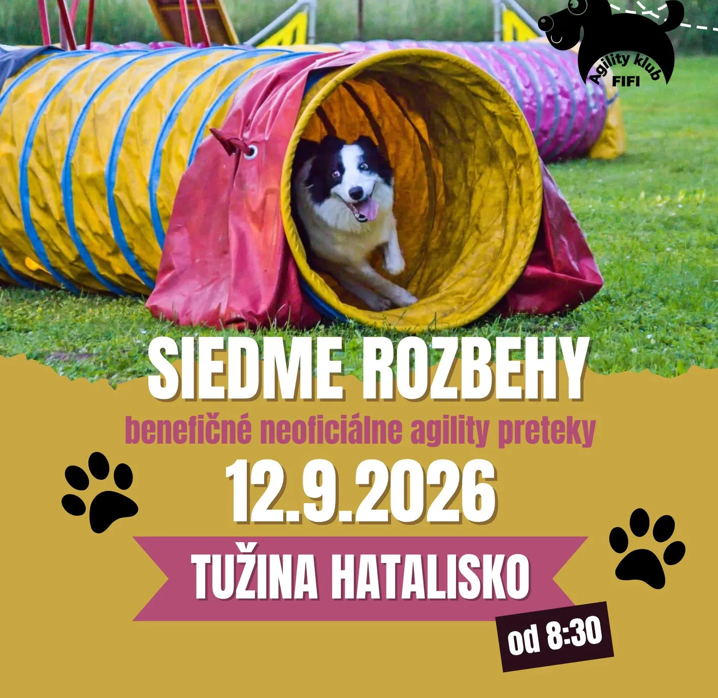 Siedme rozbehy 2026 benefičné agility preteky Tužina Hatalisko