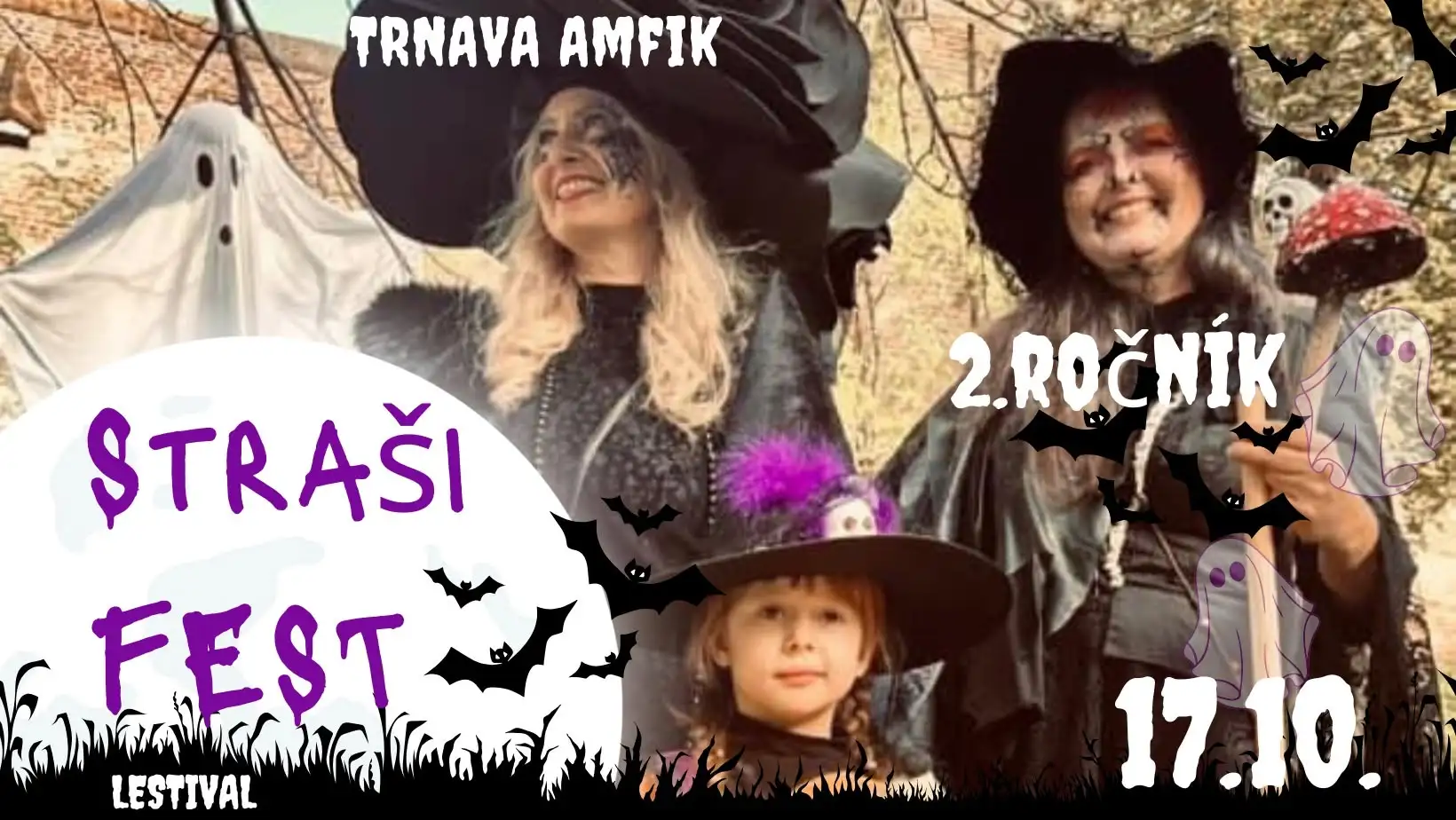 Straši Fest Trnava 2026 v amfiteátri prinesie rodinný strašidelný festival s kostýmami, dielničkami, lampášovým korzom a atrakciami pre deti.