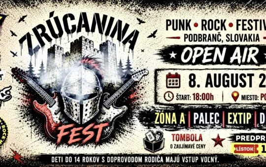 Zrúcanina Fest Podbranč 2026 prinesie punkrockový open air festival s kapelami Zóna A, Palec, ExTip a Diturvit v amfiteátri pod hradom Branč.