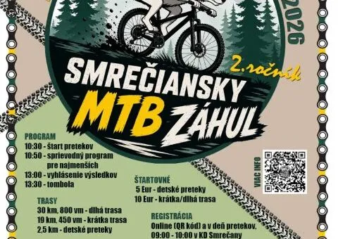 Smrečiansky MTB záhul 2026 prinesie cyklistické preteky v Smrečanoch s trasami v Západných Tatrách, detskými pretekmi, e-bikmi a tombolou.