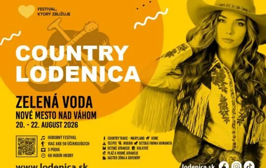 Country Lodenica 2026 na Zelenej Vode v Novom Meste nad Váhom prinesie hudobný festival s country, folkom, koncertmi, atrakciami a rodinnou atmosférou.
