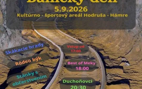 Banícky deň 2026 v Kultúrno-športovom areáli Hodruša-Hámre prinesie koncerty The Best of Meky, Duchoňovcov, Boney M, atrakcie a občerstvenie.