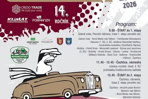 Veterani Rally Memoriál Pavla Čirku 2026 sa uskutoční 23. mája a prinesie medzinárodné stretnutie historických vozidiel, výstavy a jazdu regiónom.