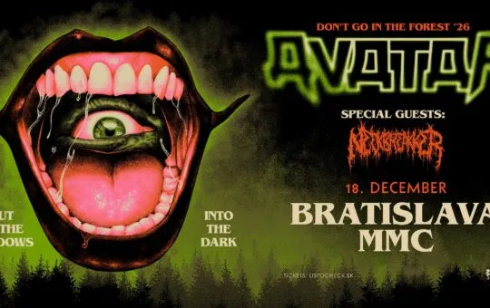Avatar vystúpia 18. decembra 2026 v Majestic Music Clube v Bratislave a prinesú temnú metalovú show so špeciálnym hosťom Neckbreakker.