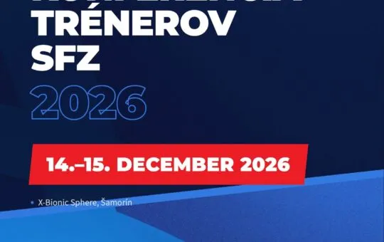 Konferencia trénerov SFZ 2026 sa uskutoční 14. a 15. decembra v X-Bionic Sphere v Šamoríne a prinesie odborné sekcie pre futbalových trénerov.