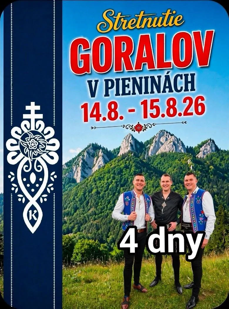 Stretnutie Goralov v Pieninách 2026 sa uskutoční 14. a 15. augusta a prinesie folklórne podujatie s goralskou atmosférou, hudbou a tradíciami v Pieninách.