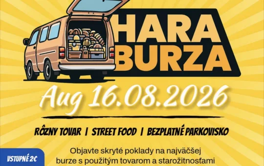 Hara Burza Košice 2026 sa uskutoční 16. augusta v Košiciach-Šebastovciach a prinesie použitý tovar, starožitnosti, street food a bezplatné parkovanie.