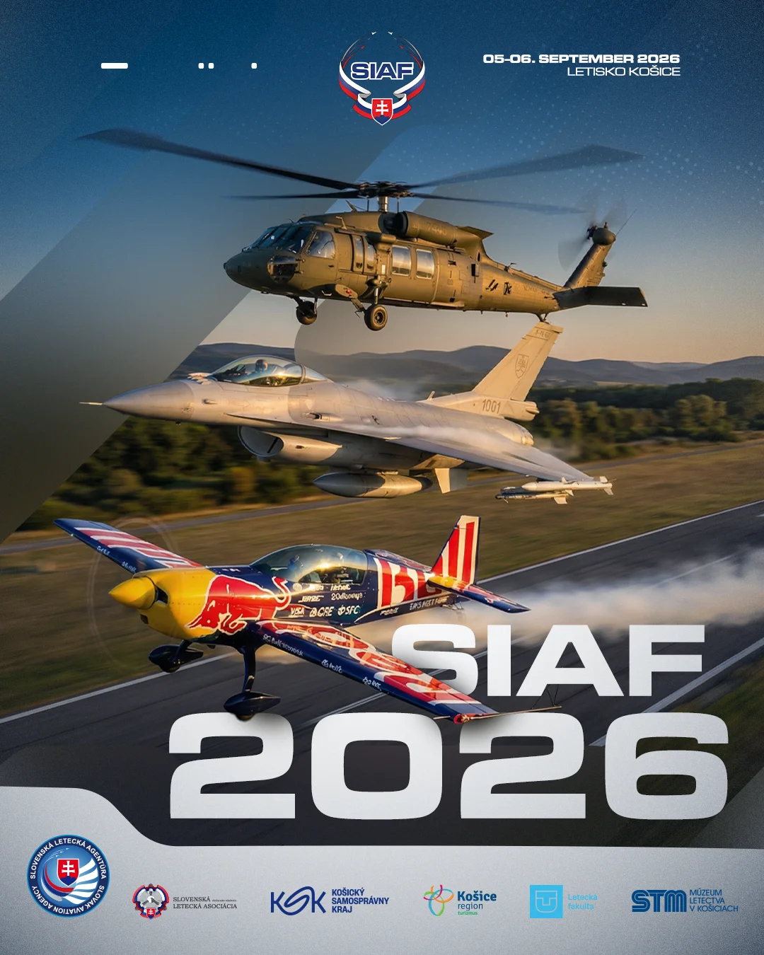SIAF 2026 sa uskutoční 5. a 6. septembra na Letisku Košice a prinesie leteckú show s lietadlami, vrtuľníkmi a atraktívnym programom.