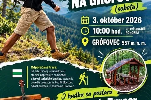 Jesenné stretnutie na Grófovci 2026 sa uskutoční 3. októbra so začiatkom pri reštaurácii Ponorka a prinesie turistiku, hudbu a jesennú atmosféru.