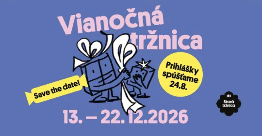 Vianočná tržnica 2026 sa uskutoční od 13. do 22. decembra v Starej tržnici v Bratislave a ponúkne lokálne značky, knihy, jedlo a program.