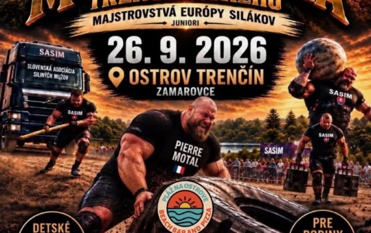 Meč Matúša Čáka Trenčianskeho 2026 sa uskutoční 26. septembra na Ostrove v Trenčíne a prinesie majstrovstvá Európy silákov juniorov.