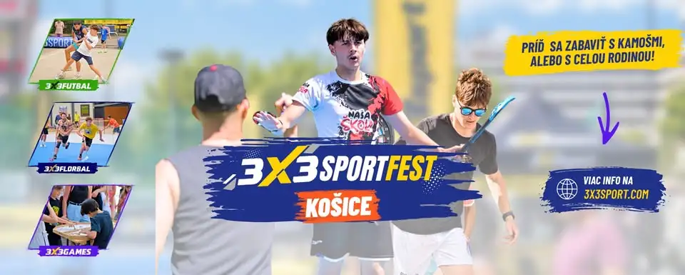 3X3SPORTFEST Košice 2026 sa uskutoční 4. decembra v NTC Košice a prinesie futbalové a florbalové turnaje, 3X3GAMES a sprievodný program.