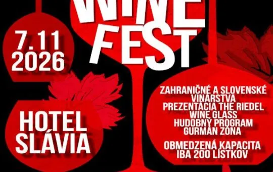 Plagát vinárskeho festivalu Bobule Wine Fest International Autumn Edition, ktorý sa uskutoční 7. novembra 2026 v Hoteli Slávia v Košiciach.