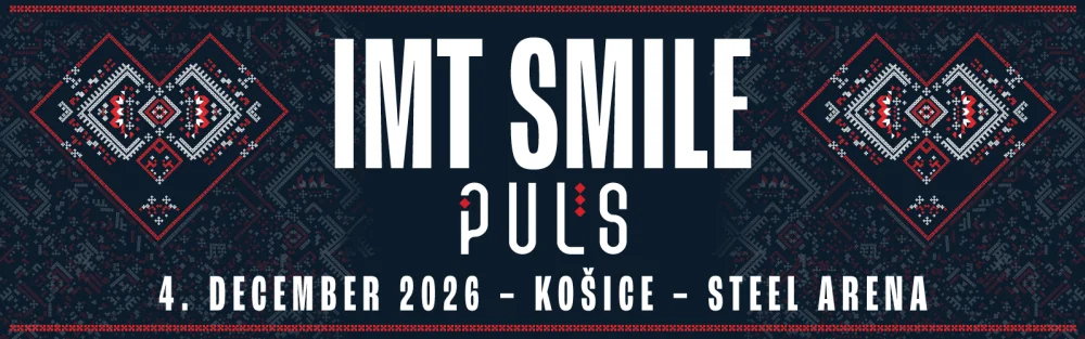 Plagát koncertu IMT SMILE & PUĽS, ktorý sa uskutoční 4. decembra 2026 v STEEL Aréne v Košiciach a spojí pop-rockovú hudbu s tradičným folklórom.