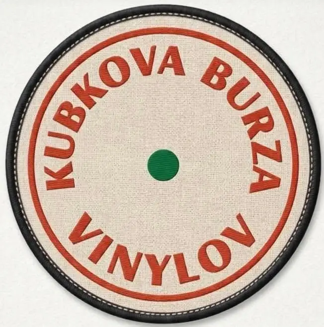 Propagačný obrázok Kubkovej burzy vinylov 2026 s kruhovým logom podujatia, ktoré sa uskutoční 20. decembra a ponúkne gramofónové platne na vypočutie aj kúpu.